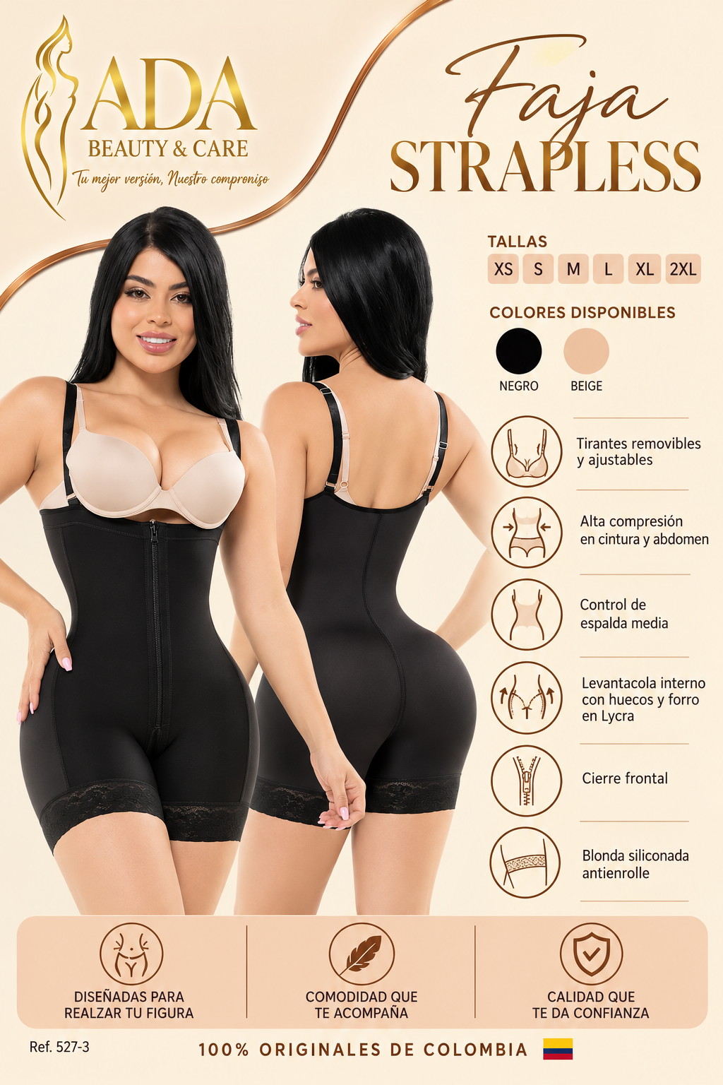 Faja Strapless/levantacola invisible