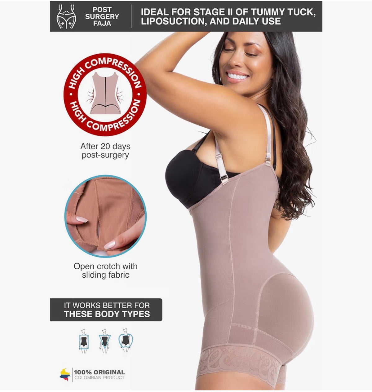 LT.ROSE BBL Faja Tummy Tuck

(prenda de compresión postoperatoria)